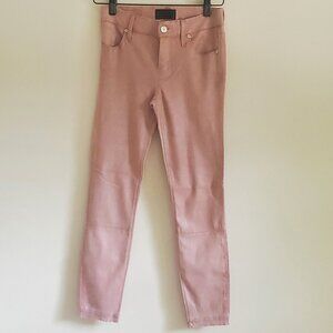 RtA Pink Metallic Suede Ankle Length Jeans Size 23